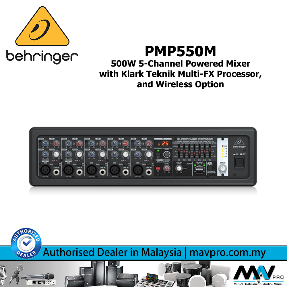 Behringer PMP550M 5channel, 500W Powered Mixer with Builtin FX